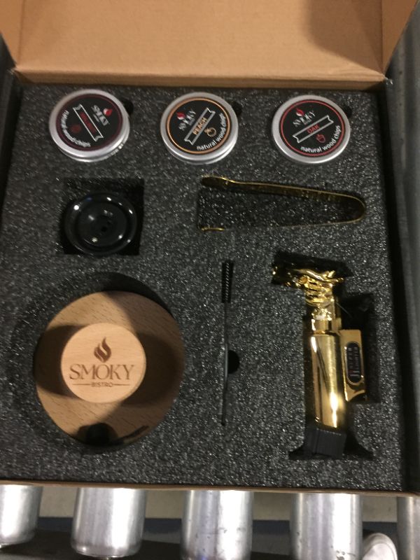 Photo 1 of SmokyBistro Cocktail Smoker Kit with Torch Plus 9 Flavors Drink Smoker Wood Chips, Deluxe Old Fashioned Cocktail Kit, Whiskey Smoker Kit for Home Bar, Man Cave, Bourbon Smoker Box Torch (No Butane)