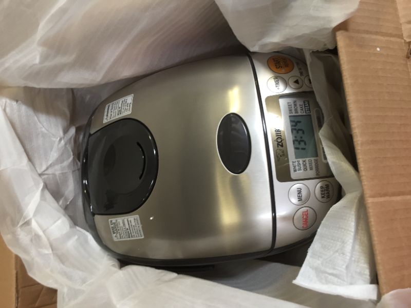Photo 2 of Zojirushi NS-LGC05XB Micom Rice Cooker & Warmer, 3-Cups (uncooked), Stainless Black
