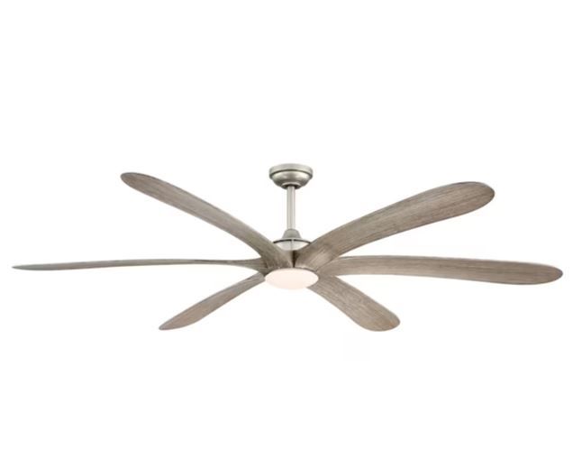 Photo 1 of Parrot Uncle 72-in Painted Nickel LED Indoor Ceiling Fan with Light Remote (6-Blade)
