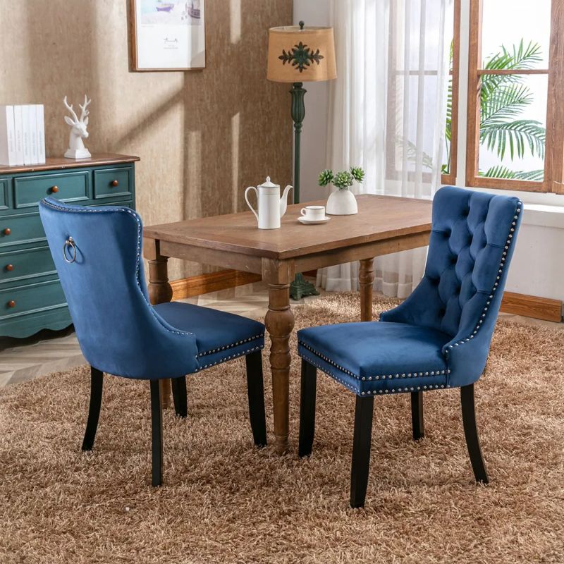 Photo 1 of 2Pcs High-end Tufted Velvet Dining Chair
