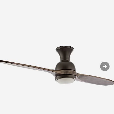 Photo 1 of GETLEDEL 52-in Bronze Color-changing Indoor Flush Mount Propeller Ceiling Fan with Light Remote (2-Blade)
