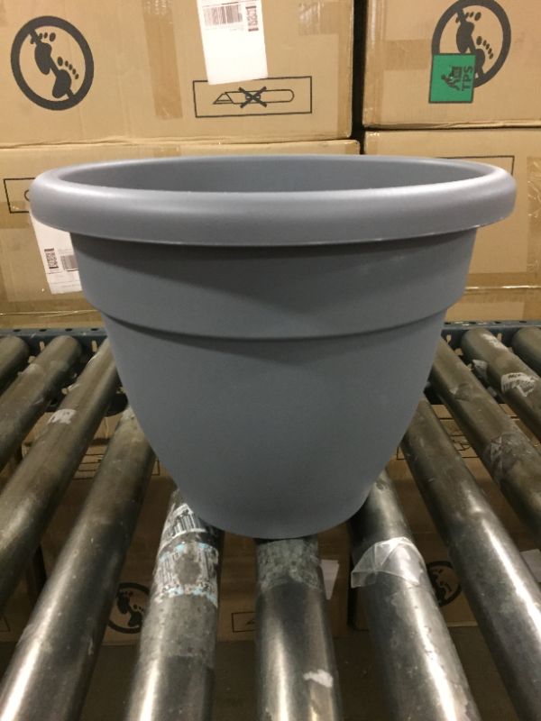 Photo 1 of 12in grey plastic pot with optional drain 