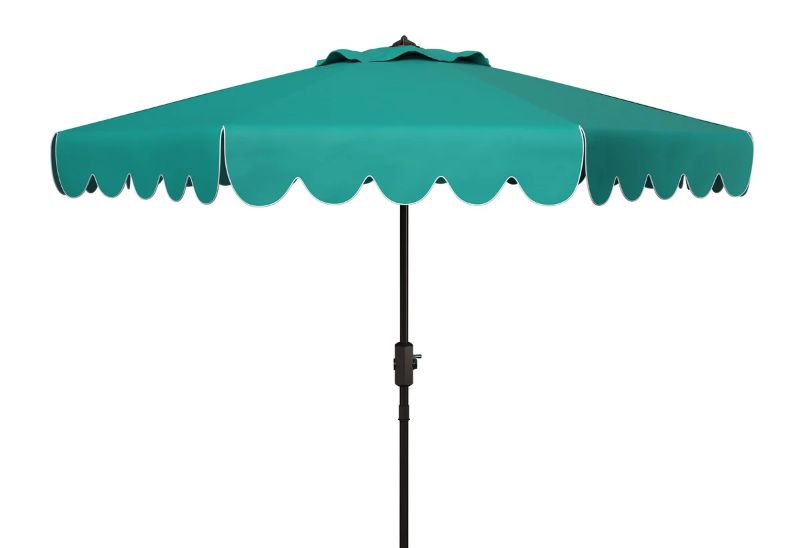 Photo 1 of Venice Single Scallop 9ft Crank Outdoor Push Button Tilt Umbrella
