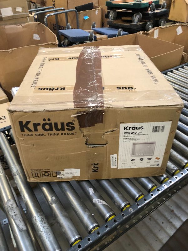 Photo 1 of KRAUS Kore 24 Inch Farmhouse Apron Front Workstation 16 Gauge Stainless Steel Single Bowl Kitchen Sink with Accessories, KWF210-24 24 Inch Sink Farmhouse Workstation