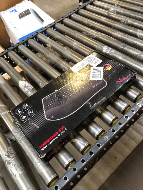 Photo 1 of PERIBOARD-330 - Wired Backlit Ergonomic Split Keyboard with Adjustable Palm Rest, Extra USB Ports and Scroll Wheel
