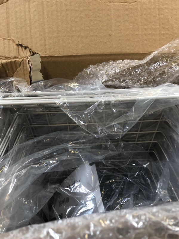 Photo 1 of Rolling Stackable Storage Bin, Modern 4 Tiers Basket with Lockable Casters, Utility Storage Organizer for Kitchen, Pantry, Closets, Bedrooms(Gray) 4-Tier