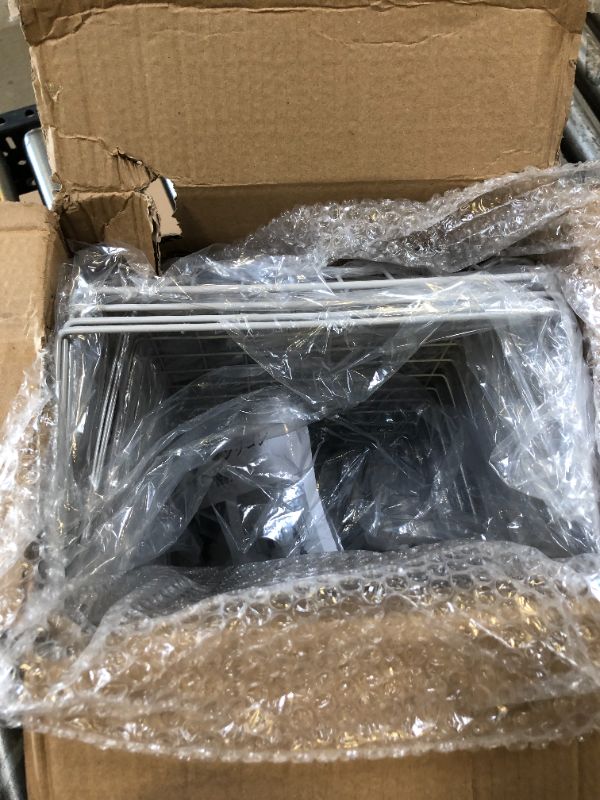 Photo 1 of Rolling Stackable Storage Bin, Modern 4 Tiers Basket with Lockable Casters, Utility Storage Organizer for Kitchen, Pantry, Closets, Bedrooms(Gray) 4-Tier