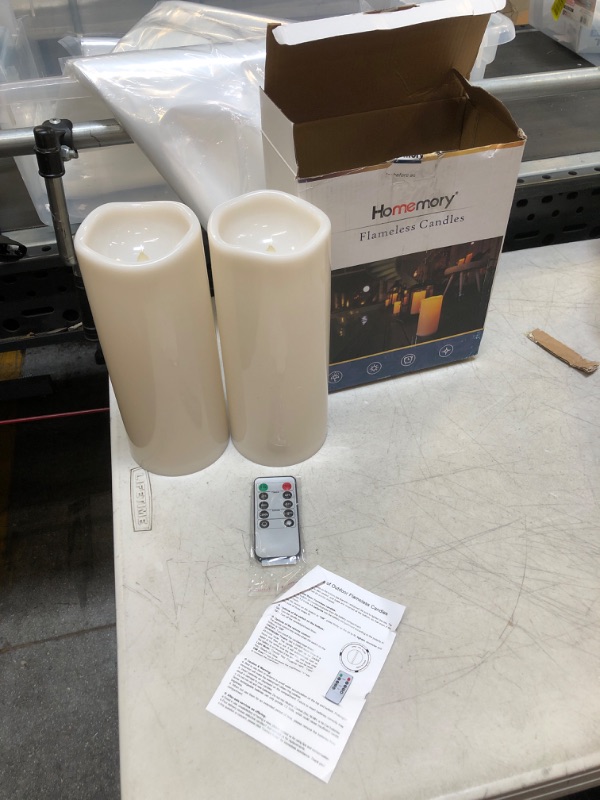 Photo 1 of 2 PC LARGE FLAMELESS CANDLES 
