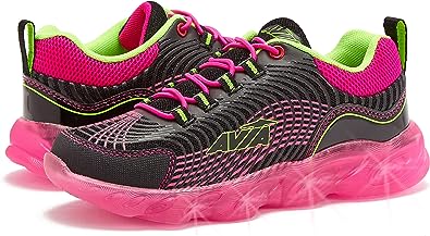 Photo 1 of Avia Ignite Slip On LED Light Up Girls' Sneakers - Lightweight Tennis, Athletic, Running Shoes for Girls - Little Kid and Big Kid Sizes ( SIZE : 3 ) 
