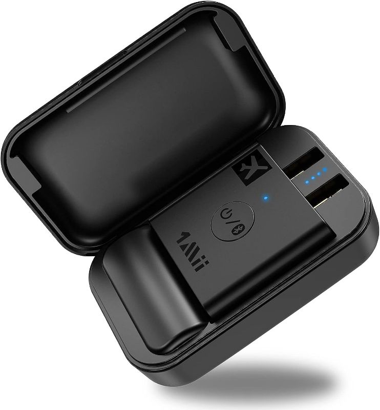 Photo 1 of 1Mii B05 Airplane Bluetooth 5.3 Adapter for Headphones W/Portable Charging Case Support aptX Adaptive/HD/Low Latency, Wireless Bluetooth Audio Transmitter for Use on Airline or in Gym
