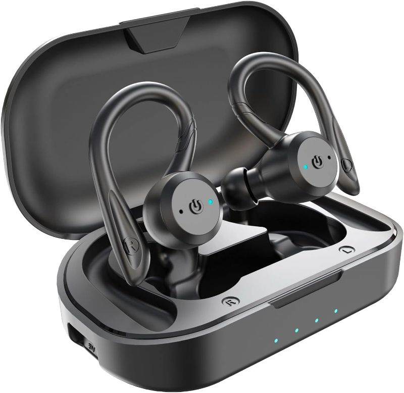 Photo 1 of APEKX Bluetooth Headphones True Wireless Earbuds with Charging Case IPX7 Waterproof Stereo Sound Earphones Built-in Mic in-Ear Headsets Deep Bass for Sport Running Black
