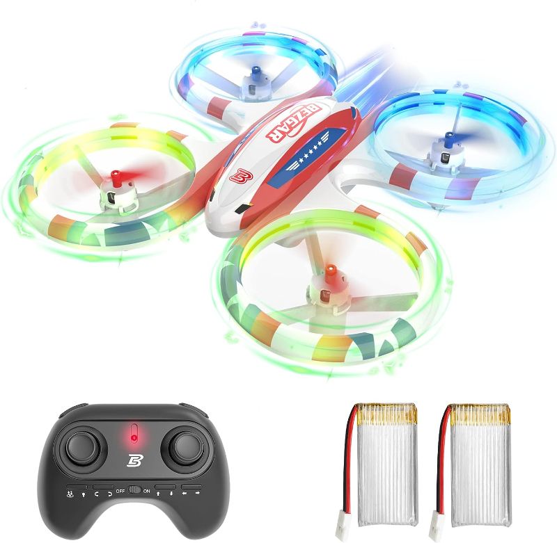 Photo 1 of BEZGAR HQ051 Mini Drone for Kids - RC Drone Indoor, LED Remote Control Drone with 3D Flip, Headless Mode and 3 Speed Propeller Full Protect Small Drone for Beginners, Great Gifts for Boys and Girls
