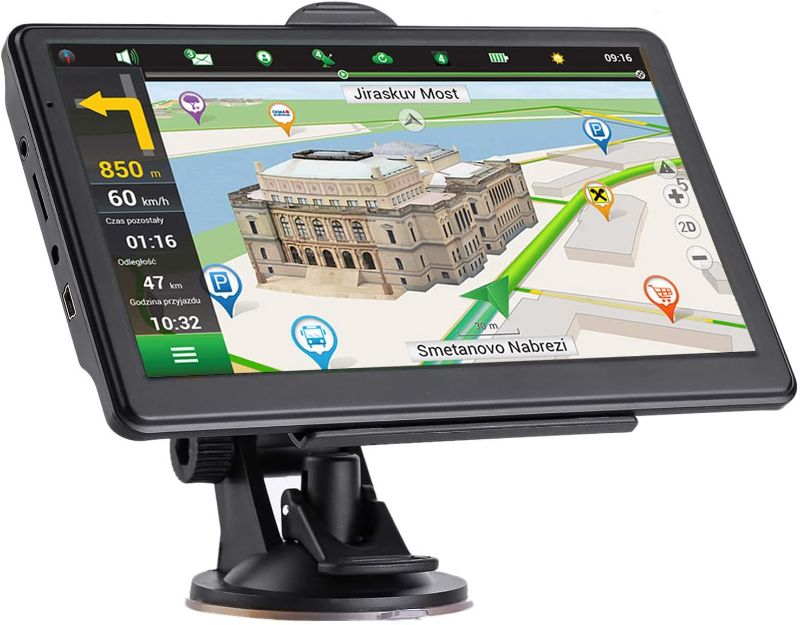 Photo 1 of GPS Navigation for Car, Latest 2023 Map 7 inch Touch Screen Car GPS 256-8GB, Voice Turn Direction Guidance, Support Speed and Red Light Warning, Pre-Installed North America Lifetime map Free Update
