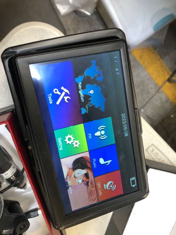 Photo 3 of GPS Navigation for Car, Latest 2023 Map 7 inch Touch Screen Car GPS 256-8GB, Voice Turn Direction Guidance, Support Speed and Red Light Warning, Pre-Installed North America Lifetime map Free Update
