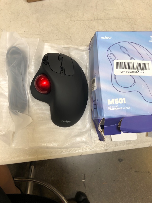 Photo 2 of Wireless Trackball Mouse, Rechargeable Ergonomic Mouse, Easy Thumb Control, Precise & Smooth Tracking, 3 Device Connection (Bluetooth or USB), Compatible for PC, Laptop, iPad, Mac, Windows, Android
