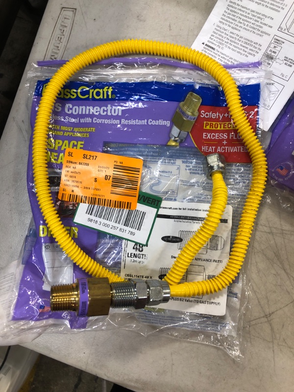 Photo 2 of 1/2 in. MIP x 1/2 in. MIP x 48 in. Gas Connector (3/8 in. O.D.) with Safety+Plus2 Thermal Excess Flow Valve (28,300 BTU)