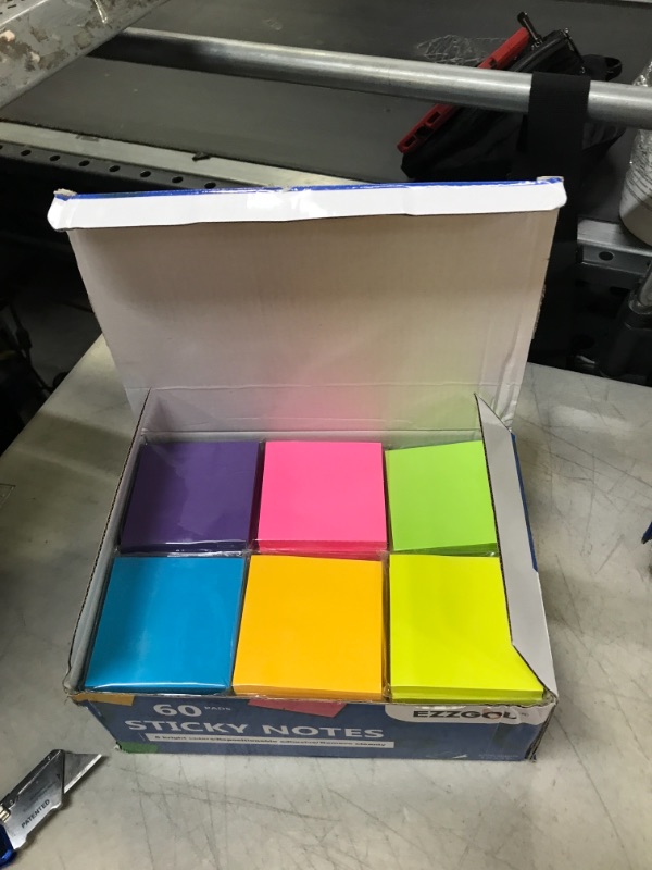 Photo 2 of Sticky Notes Bulk, Ezzgol 60 Pads Sticky Notes, 3 X 3 Inch, 100 Sheets/Pad, Assorted Bright Colors Sticky Notes Pack,Great Sticking Power