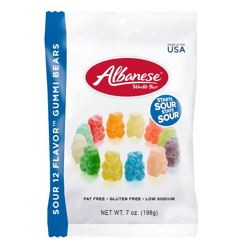 Photo 1 of [LOT OF 3] Albanese World's Best Sour 12 Flavor Gummi Bears, 7oz Bag of Candy [EXP: 11/26/2024]
