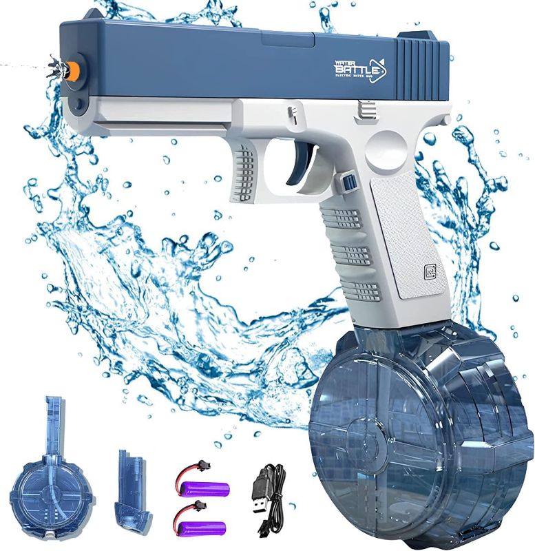 Photo 1 of Kabeila Electric Water Gun, Automatic Squirt Guns for Adults Kids Ages 8-12 32FT Range Super Capacity 434CC+58CC Powerful Soaker Water Guns Pistol Toys Summer Party Battle Swimming Pool Beach Outdoor
