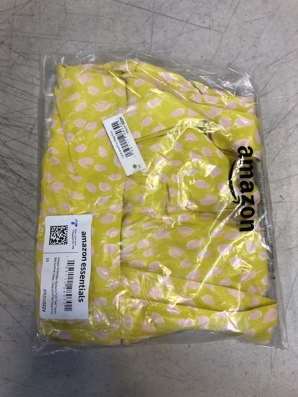 Photo 2 of Amazon Essentials Women's Fluid Twill Tiered Midi Summer Dress X-Small Yellow/Pink, Petal Print