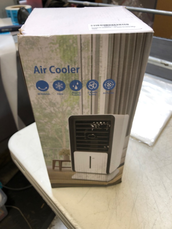 Photo 1 of Portable Air Conditioner, Mini Air Conditioner Oscillating Air Cooler Small Personal Air Conditioner Fan with Night Light and Timer Function, 3 Speeds Evaporative Air Cooler for Home Office White