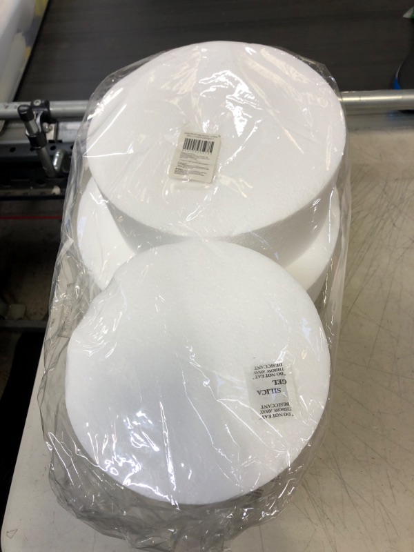 Photo 2 of 4 Piece Round Foam Cake Dummies for 16" Tall Fake Wedding Cake in 4 Sizes (6, 8, 10, and 12 Inches)