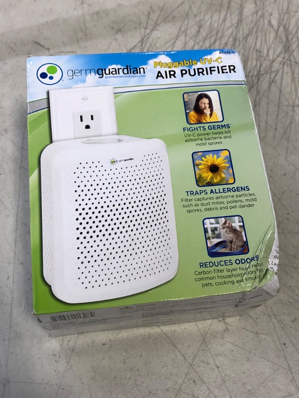 Photo 2 of GermGuardian AC225W Pluggable Air Purifier with UV-C Light and Nightlight,Reduces Airborne Mold and Germs,Odor-Eliminating Aromatherapy Essential Oil Pad Included,7-in Pluggable Air Purifier,White