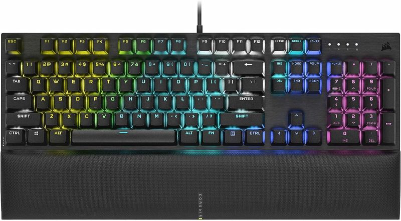 Photo 1 of Corsair K60 RGB Pro SE Mechanical Gaming Keyboard - CHERRY Mechanical Keyswitches - Durable AluminumFrame - Customizable Per-Key RGB Backlighting - PBT Double-Shot Keycaps - Detachable Palm Rest,Black
