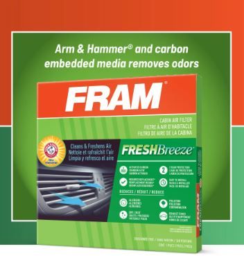 Photo 1 of [LOT OF 2] FRAM CF11176, Fresh Breeze Cabin Air Filter with Arm & Hammer Baking Soda, for Select Ford Vehicles