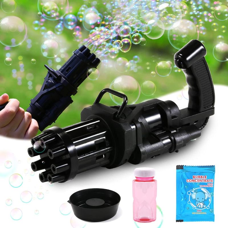 Photo 1 of [LOT OF 2] MARIDA Gatling Bubble Machine 2021 Cool Toys & Gift for Kids, Gatling Bubble Gun for Toddlers, Automatic Gatling Bubble Machine Gun, Newly Outdoor Bubble Toys for Boys and Girls(Black)