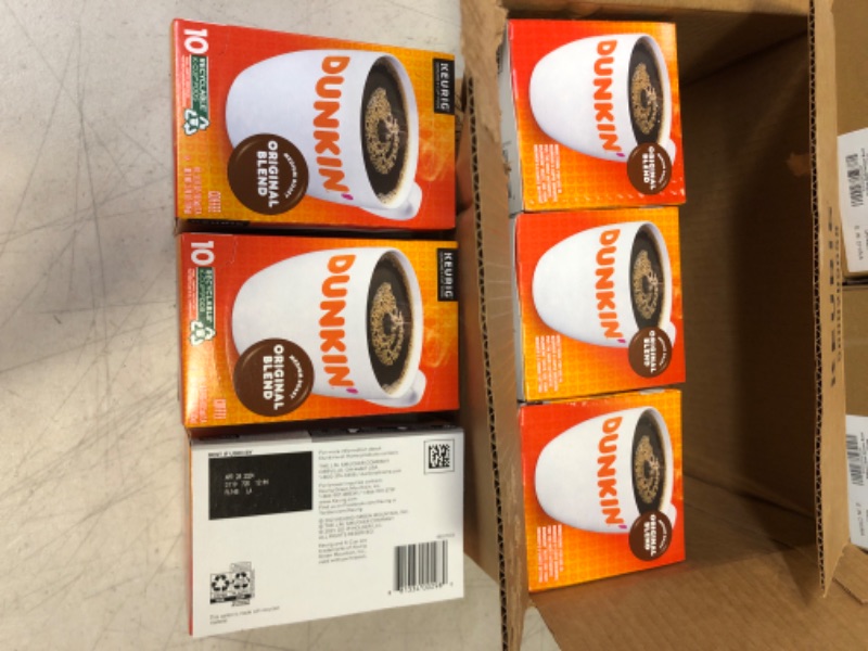 Photo 2 of Dunkin' Original Blend Medium Roast Coffee, 60 Keurig K-Cup Pods Original Blend 10 Count (Pack of 6) [EXP: 05/28/2024]