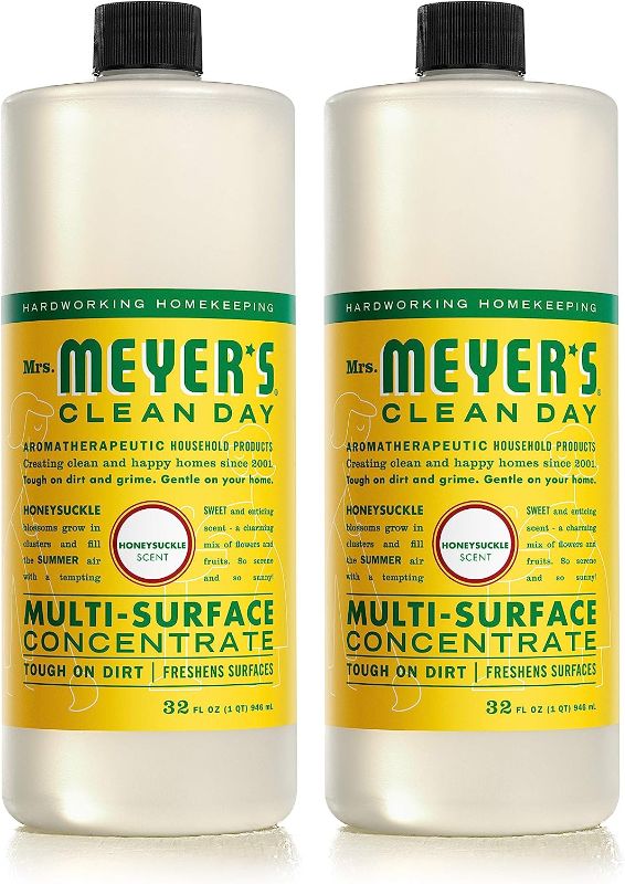 Photo 1 of [LOT OF 2] MRS. MEYER'S CLEAN DAY Multi-Surface Cleaner Concentrate, Use to Clean Floors, Tile, Counters, Honeysuckle, 32 Fl. Oz
