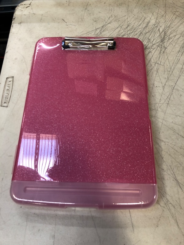 Photo 2 of Sooez Glitter Clipboard with Storage, Cute Clip Boards 8.5x11 with Storage, Sparkle Plastic Clipboard Folder for Women, Nurse Accessories Essentials, Office & School Supplies, Letter Size A4, Rose Red
