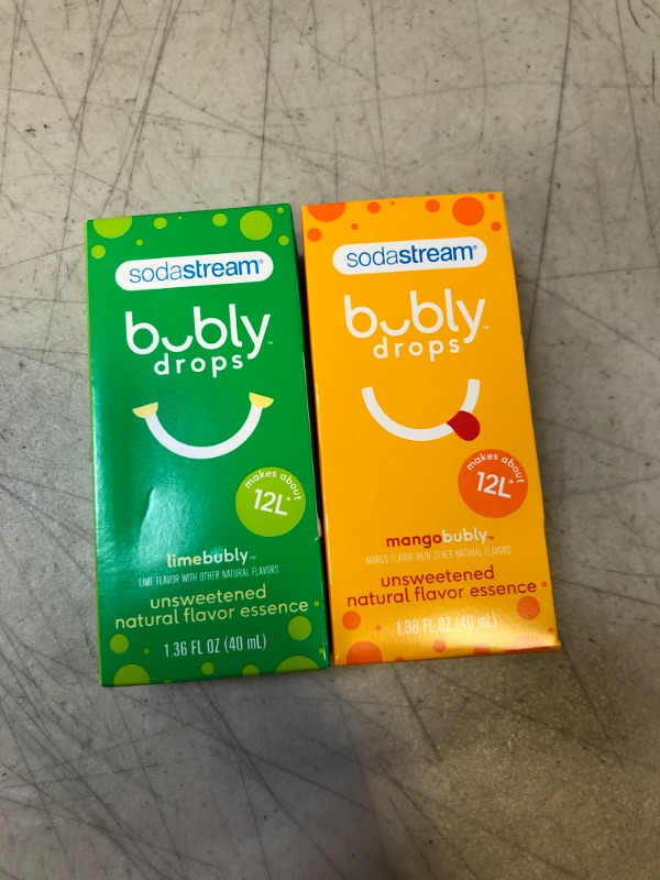 Photo 3 of 2PK SODASTREAM USA INC 40ml Mango Bubly + Lime Bubly [EXP: 01/09/2024] + [EXP: 12/25/2023]