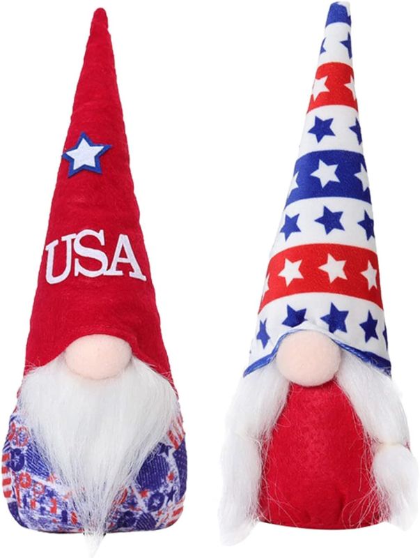 Photo 2 of [LOT OF 3] Keep Sunday 2Pcs 4th of July Gnomes Patriotic Couple Tomte for American Independence Day 4th of July Gift,Handmade Memorial Day Elf Scandinavian Folklore Home Ornaments Home Decorations
