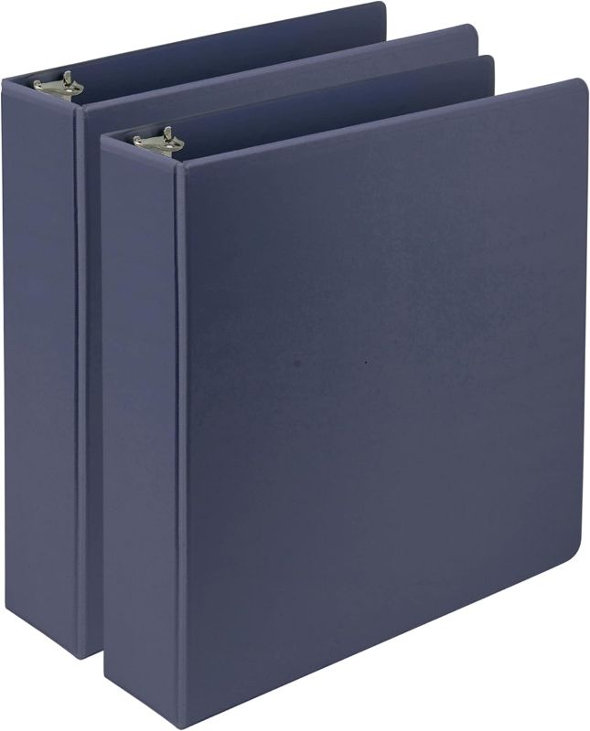 Photo 1 of Samsill Earth's Choice, 2-Inch Durable D-Ring View Binder 2 Pack, USDA Certified Biobased, Eco-Friendly, Indigo Blue
