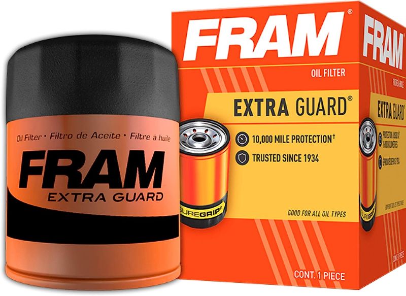 Photo 1 of FRAM Extra Guard PH6607, 10K Mile Change Interval Spin-On Oil Filter, black
