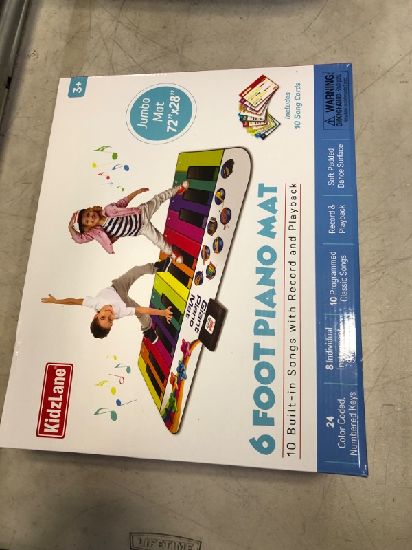 Photo 2 of Kidzlane Floor Piano Mat for Kids and Toddlers | Giant 6 ft. Piano Mat, 24 Keys, 10 Song Cards, Built in Songs, Record & Playback, 8 Instrument Sounds | Dance Mat Toy for Boys & Girls Ages 3 Plus Rainbow Piano Mat