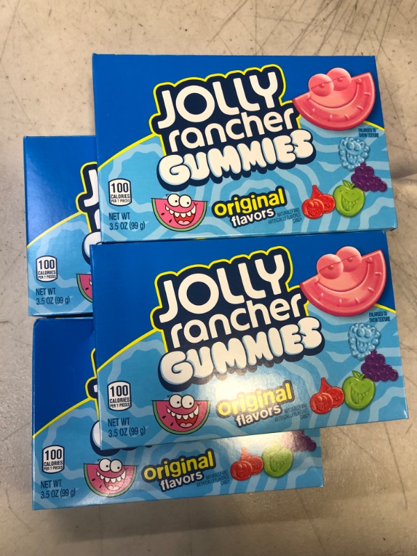 Photo 2 of [LOT OF 4] JOLLY RANCHER Assorted Fruit Flavored Gummies Candy, Movie Snack, 3.5 oz Box [EXP: 06/2024]
