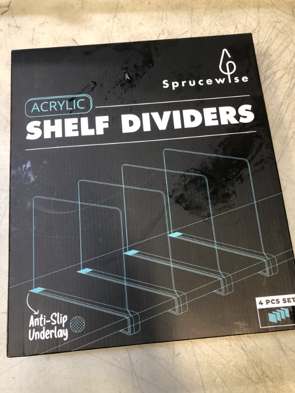 Photo 2 of 4-Pack Shelf Dividers for Closet Organization - Strong Acrylic Shelf Dividers, Closet Shelf Divider, Shelf Separators in Closet, Closet Dividers for Shelves, Clear Shelf Dividers for Closets