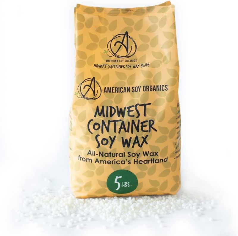 Photo 1 of American Soy Organics - 100% Midwest Soy Container Wax Beads for Candle Making (5 Pound Bag)
