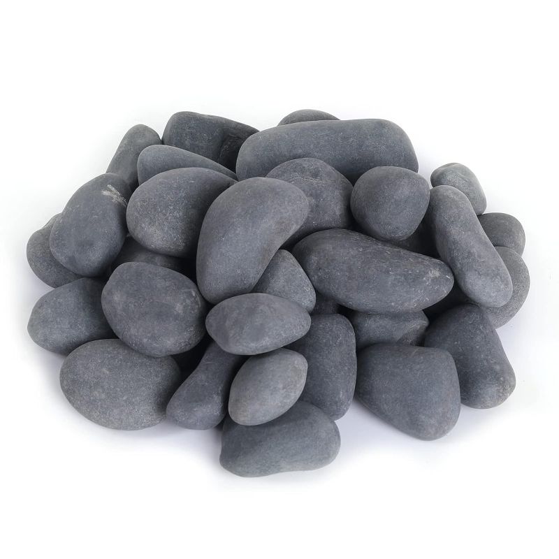 Photo 1 of Ausluru 11LB Smooth Pebbles River Rocks, 100% Natural Hand-Picked Premium Decorative Pebbles, Ideal for Garden Landscaping, Home Decor, Aquariums, Painting, Crafting and Gifts, Onyx Black
