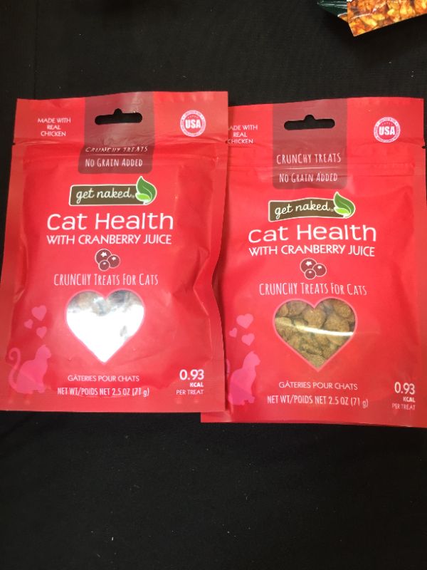 Photo 2 of 2 PACK-Get Naked Urinary Health Crunchy Treats For Cats, Cranberries, (1 Pouch), 2.5 Oz- BEST BY- 2024