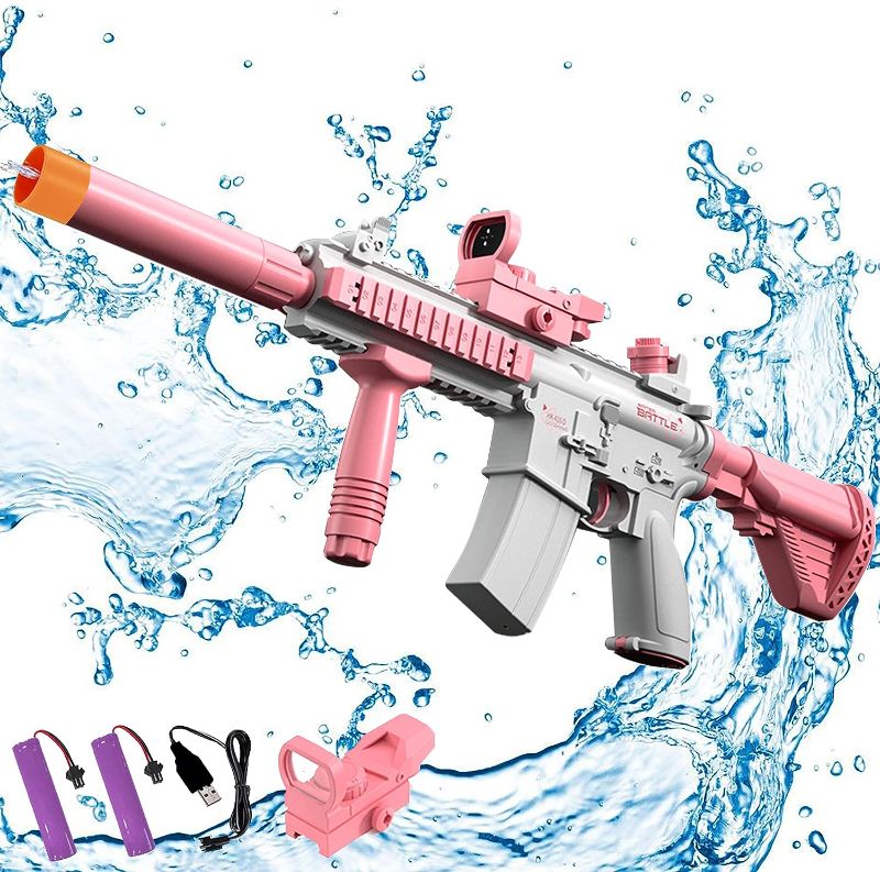 Photo 1 of Electric Water Gun, Water Guns for Adults Kids, Up to 25 FT Long Range, Water Gun That Can Hold Water Bottles, Water Gun Toys for Pool, Beach, Outdoor Activities
