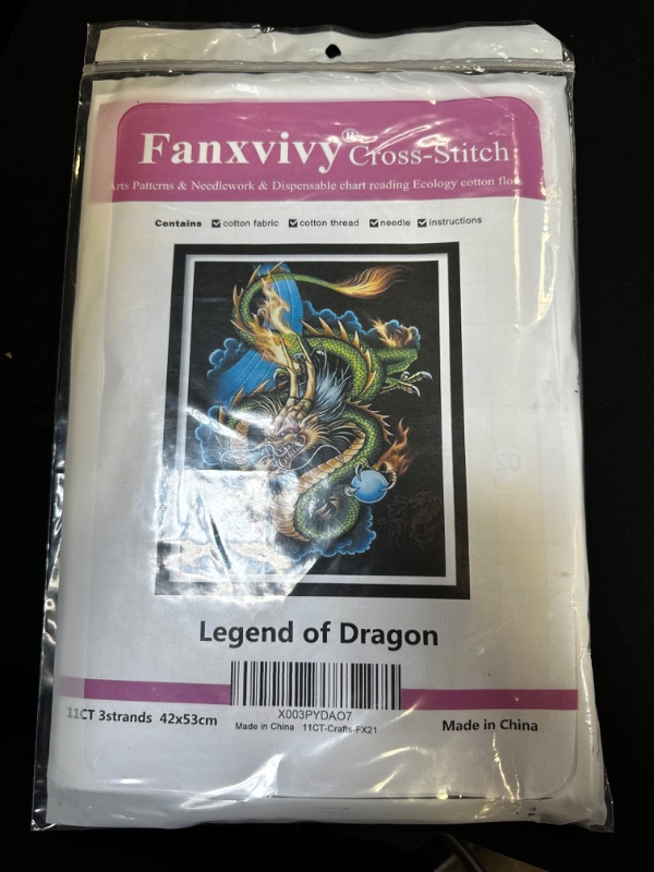 Photo 1 of FANXVIVY CROSS-STITCH LEGEND OF DRAGON (42 X 53CM)