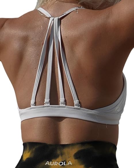 Photo 1 of AUROLA Mercury Workout Sports Bras Women Athletic Removable Padded Backless Strappy Gym Yoga Crop Top XS
