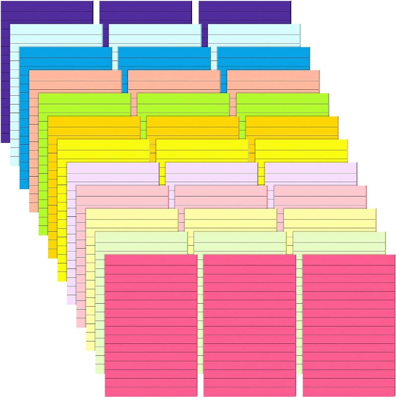 Photo 1 of 36 Pack 1800 Sheets Lined Sticky Notes 4 x 6 Inch Colorful Sticky Note Pads with Lines 12 Colors Self Sticky Notes Pad Bright Memo Pad Sticky Notes for Office Home School Supplies, 50 Sheets/Pad
