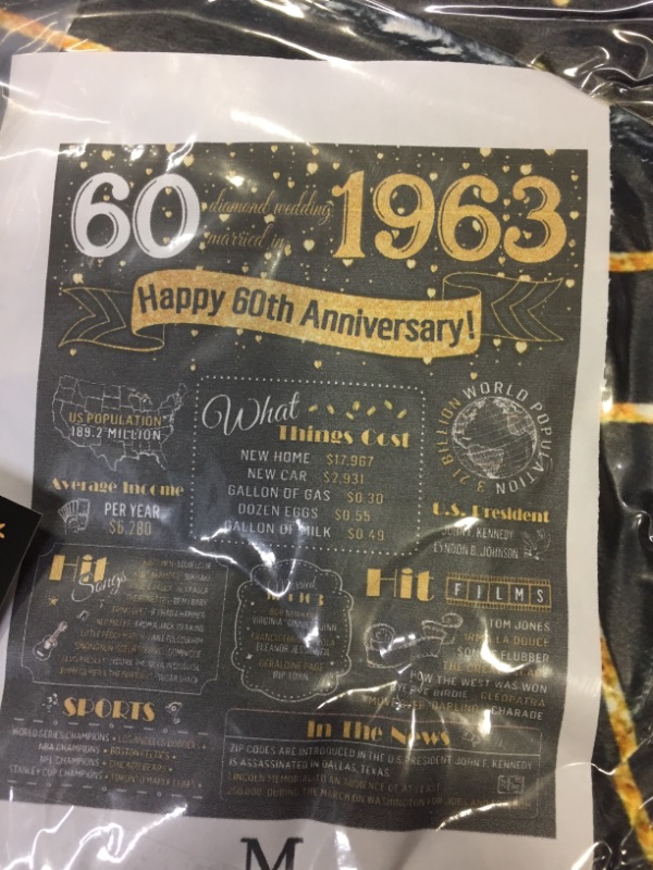 Photo 1 of 60 DIAMOND WEDDING ANNIVERSARY BLANKET SIZE M