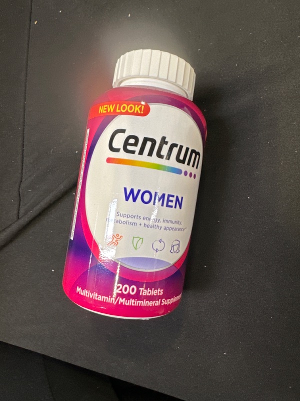 Photo 2 of Centrum Multivitamin for Women, Multivitamin/Multimineral Supplement with Iron, Vitamin D3, B Vitamins and Antioxidant Vitamins C and E, Gluten Free, Non-GMO Ingredients - 200 Count Unflavored 200 Count (Pack of 1)(10/23)