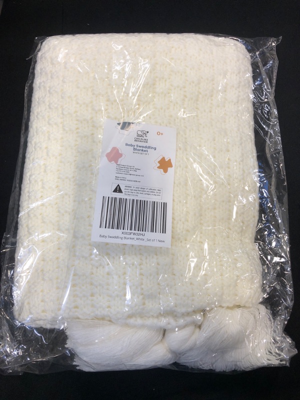Photo 1 of CHILDLIKE BEHAVIOR BABY SWADDLING BLANKET WHITE SET OF 1